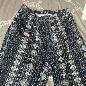 Blue white and black jiggle pants
